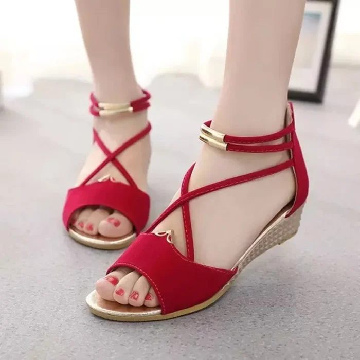 Red Peep Toe Sandals