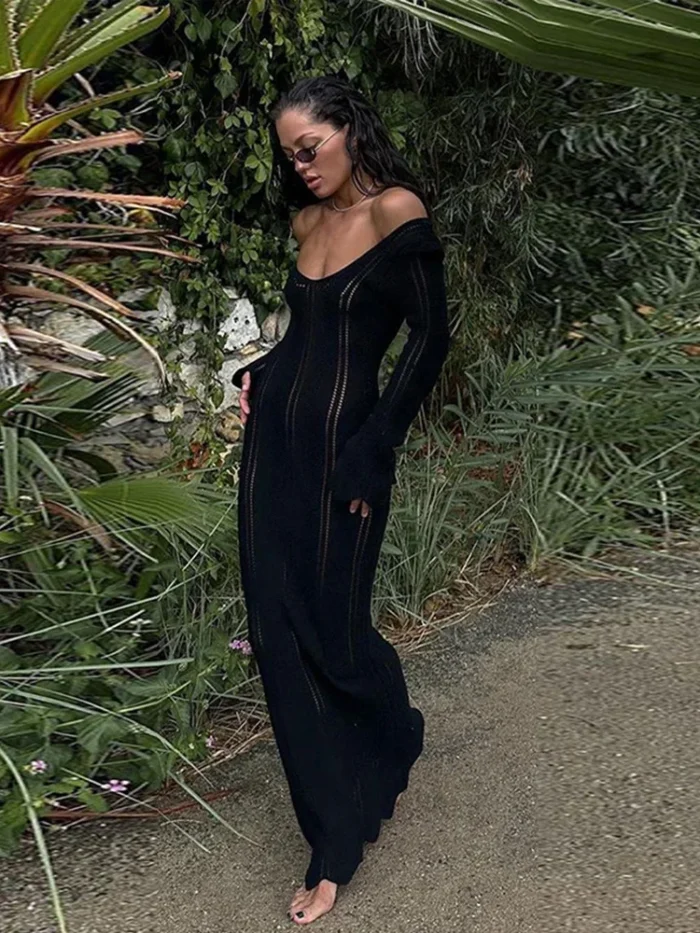 Black Bodycon Maxi Dress