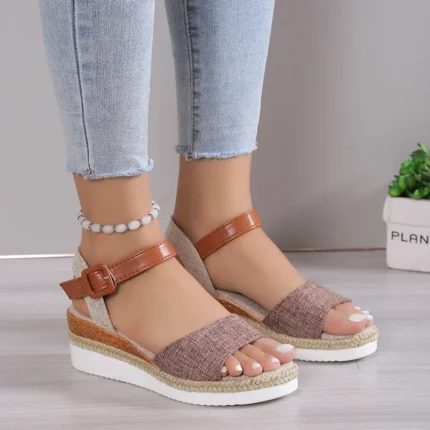 Buckle Wedge Sandals