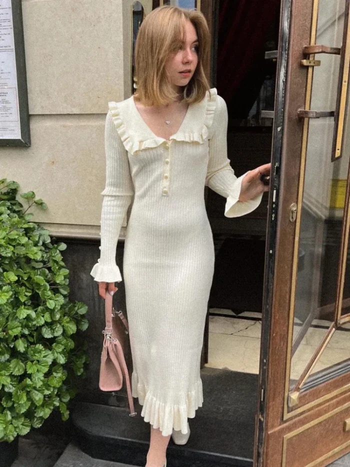 White Knit Dress