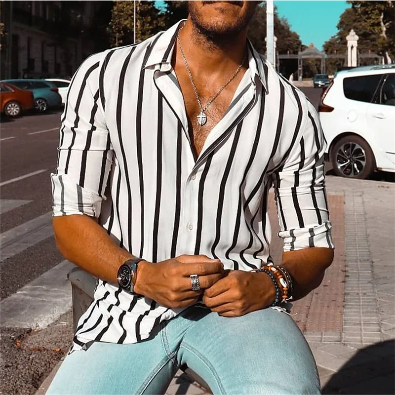kf-S3fe20c9b672c4058b30a7ffc560e8455q-Men-s-Shirt-Button-Lapel-Shirt-Summer-Shirt-Blue-Long-Sleeve-Striped-Lapel-Resort-Shirt-Fashionable