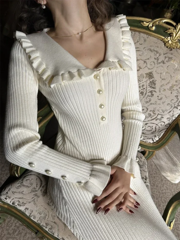 White Knit Dress