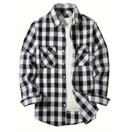 black and white checkered shirt mens