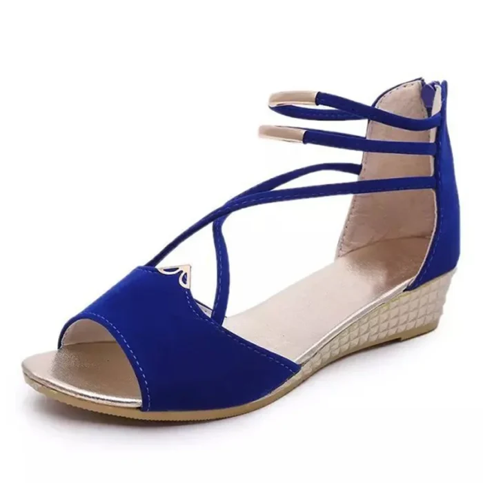 Blue Peep Toe Sandals