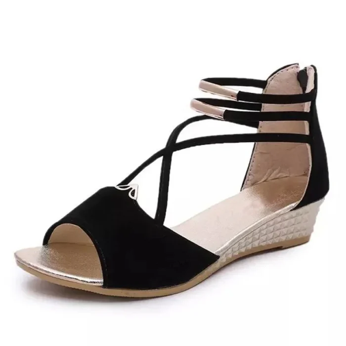 Black Peep Toe Sandals