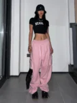 Pink Parachute Cargo Pants