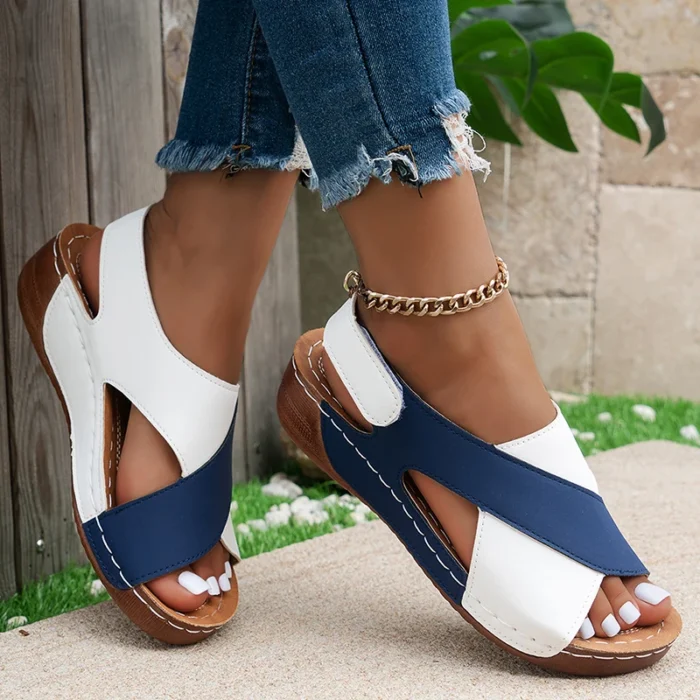 Blue And White Sandals