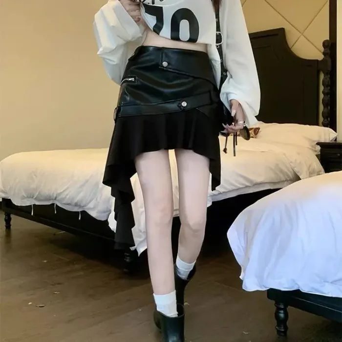 Black Leather Mini Skirt