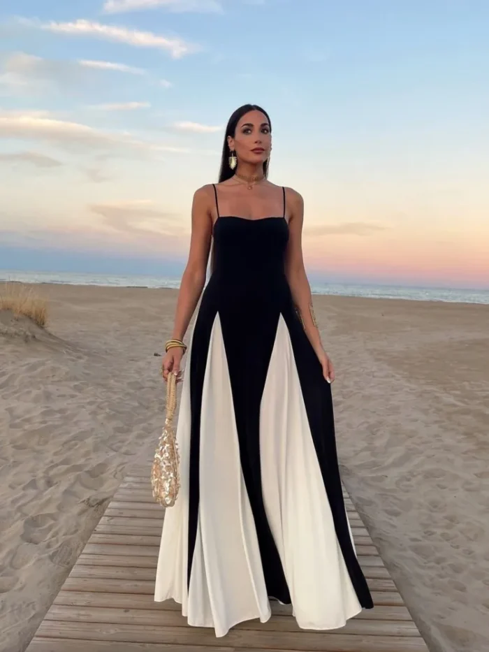 Black White Maxi Dress