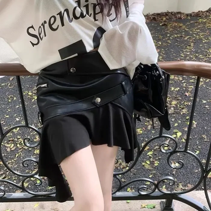 Black Leather Mini Skirt