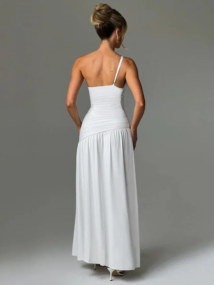 White One Shoulder Maxi Dress