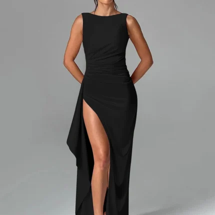 Black Wrap Maxi Dress