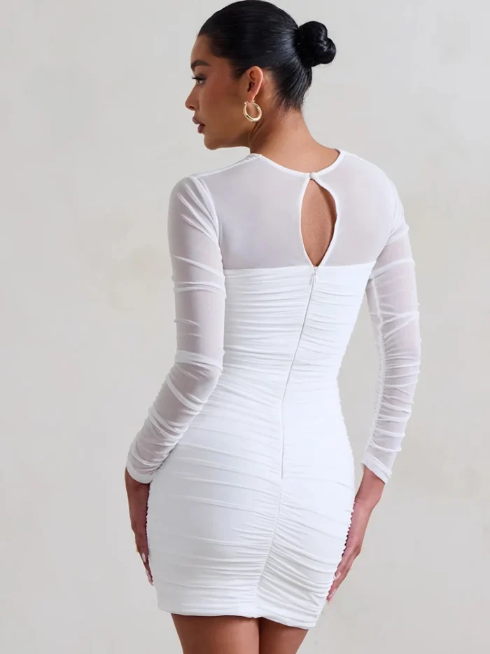 White Cut Out Mini Dress