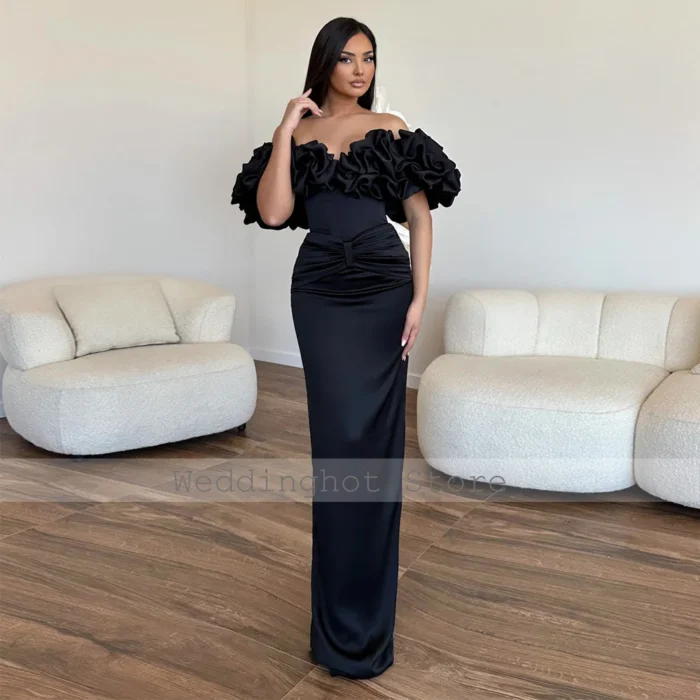 Black Off The Shoulder Prom Dress