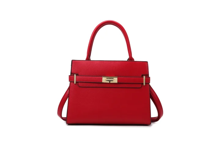 Red Leather Bucket Bag